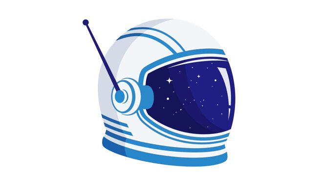 Astronaut helmet with dark visor.