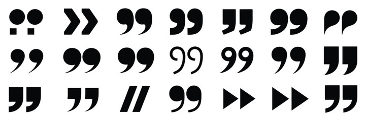 Quote Mark Speech Icons, quotation and dialogue symbols © ayat 02