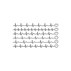 Obraz premium Heartbeat Pulse Line and Ecg Cardiogram Waveform Collection editable vector solid illustration