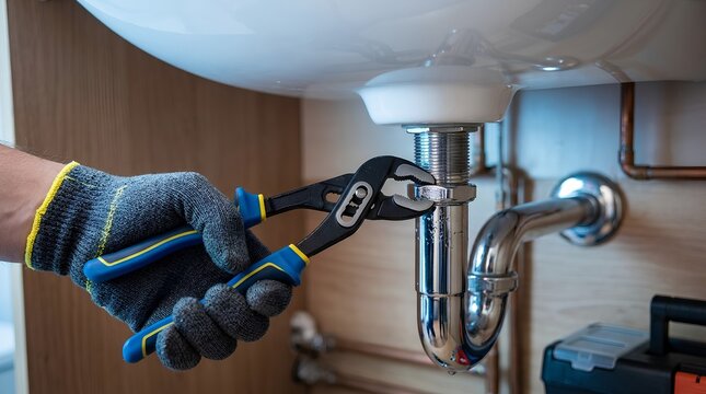 Professional Under Sink Plumbing Repair Service with Modern Pipe Installation and Home Maintenance Care