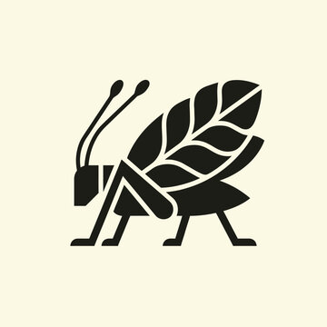 Black silhouette of an insect bug.