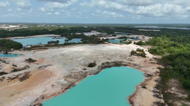 aerial view of the man-made blue lake
