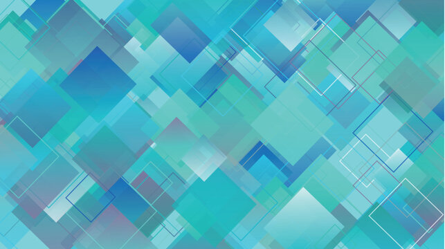 Abstract Geometric Blue Square Pattern Wallpaper Design