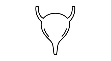 Obraz premium Urinary Bladder Icon, Medical Symbol, Human Organ Outline
