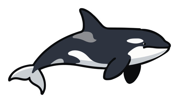Orca whale killer whale running dynamic illustration. Generative AI