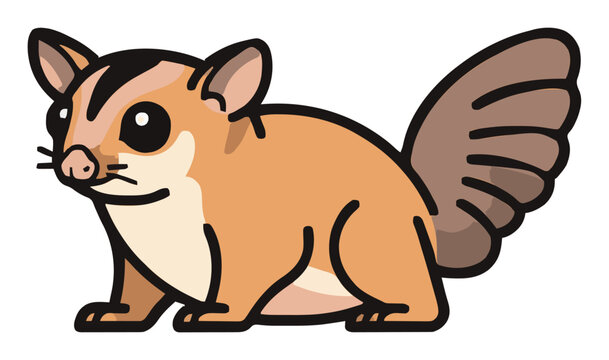 Cute sugar glider perspective view vector illustration. Generative AI