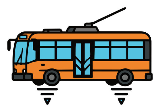Hover trolleybus perspective vector illustration icon. Generative AI