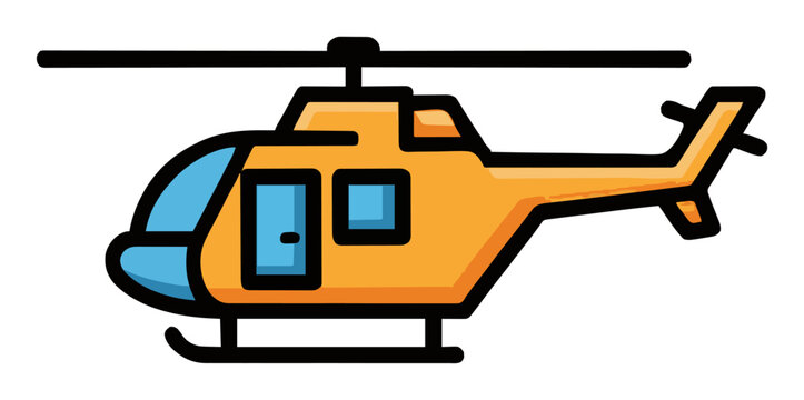 Rescue helicopter side view vector illustration. Generative AI