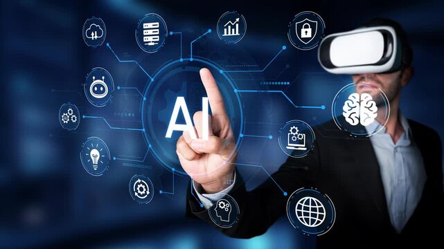 Business Professional Using Virtual Reality Technology to Interact with Digital Marketing Elements and Innovative Data Charts in an Advanced Workspace. Entropy.