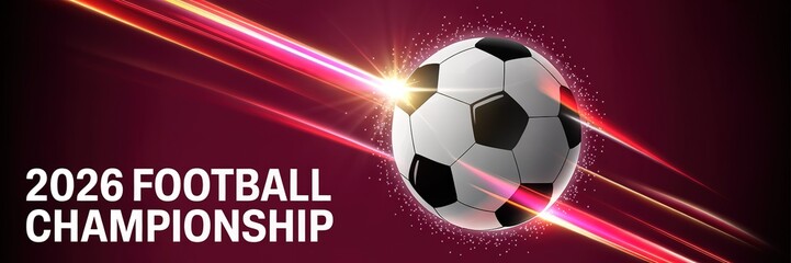Naklejka premium Vibrant dynamic Football World Cup themed graphic with bold red and blue accents ideal for social media banners event promotions and fan engagement materials
