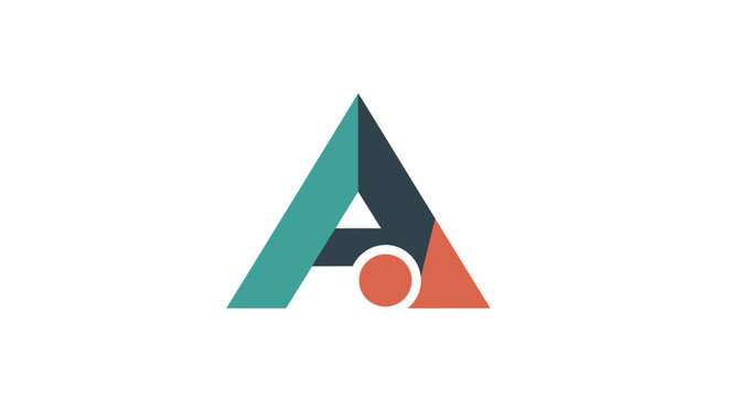 A minimalist geometric logo design featuring a stylized triangular shape