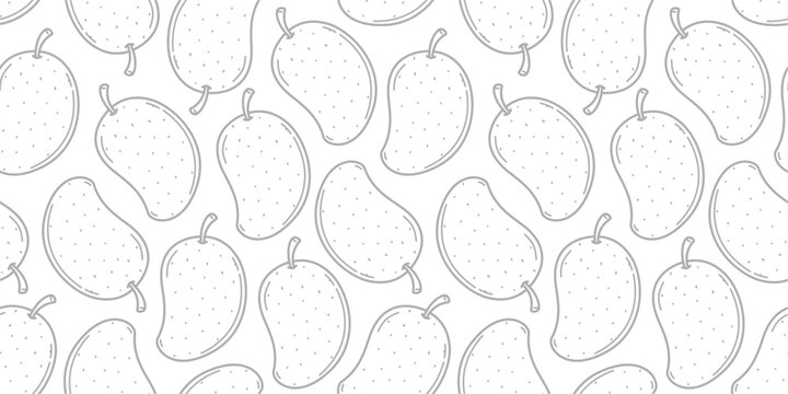 doodle mango pattern background. mango fruit pattern wallpaper. Mango flat illustration pattern. Seamless patern of Mango Fruit wallpaper.
