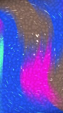 Abstract digital background with swirling vibrant colors and textured mosaic pattern.