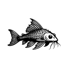 Fototapeta premium Corydoras Catfish Sketch