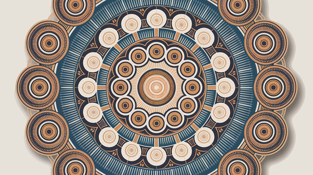 African tribal mandala pattern colorful geometric concentric circles traditional ethnic background