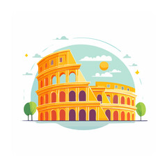 Fototapeta premium Flat design illustration of the Colosseum in Rome
