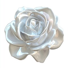 Obraz premium White rose flower illustration glossy accessories.