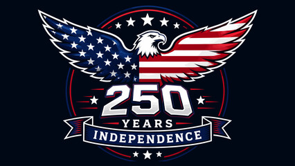 Fototapeta premium 250 years of independence usa emblem with patriotic eagle