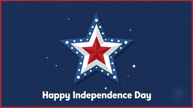 Modern flat 4th of July map illustration with neat icon arrangement and clean motion design