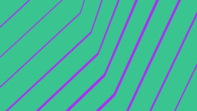 Abstract graphic design featuring parallel diagonal lines in purple and green