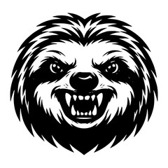 monochrome vector illustration of animal head ideal for coloring page and esport logo © Alex