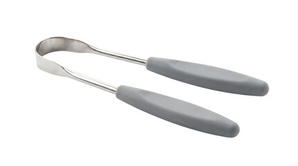 Fototapeta premium Professional metal tongue scraper with grey handles isolated on transparent background png