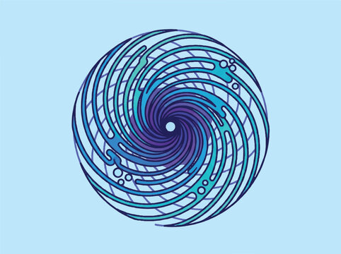 vector illustration of swirling mesh whip
