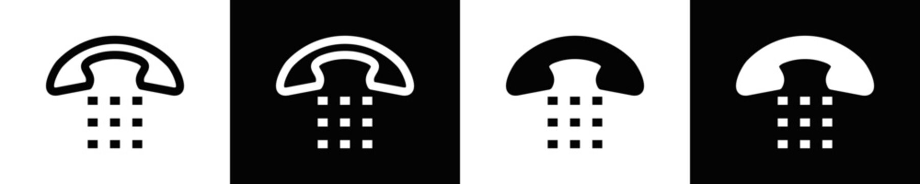 Service Icon Set White And Black Background Style