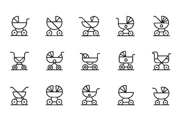 Obraz premium Toddler Transport and Nursery Icon Set for Digital Use