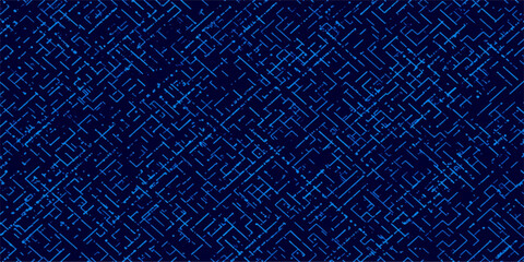 Abstract blue metal texture background with seamless geometric floral pattern design for stylish decorative wallpaper © Md