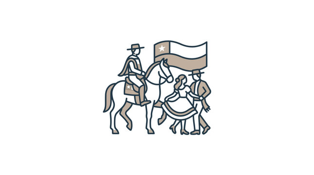 Celebration of Texas Culture with Horse and Flag