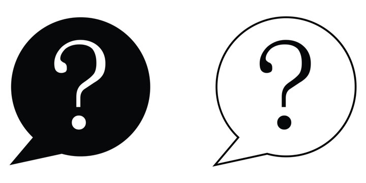 Question marks Icon. Bubble question icon. Question mark symbol on isolated white background. Set related to question marks eps 10.