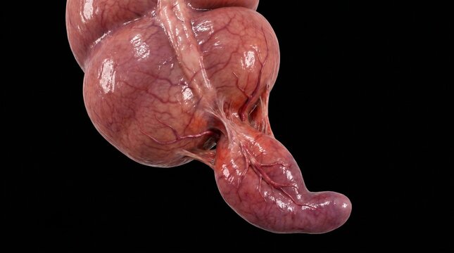 Human Appendix and Cecum Internal Anatomical Model