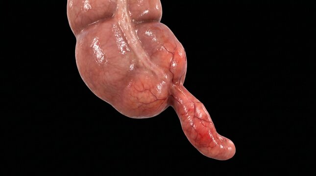 Human Appendix and Cecum Internal Anatomical Model