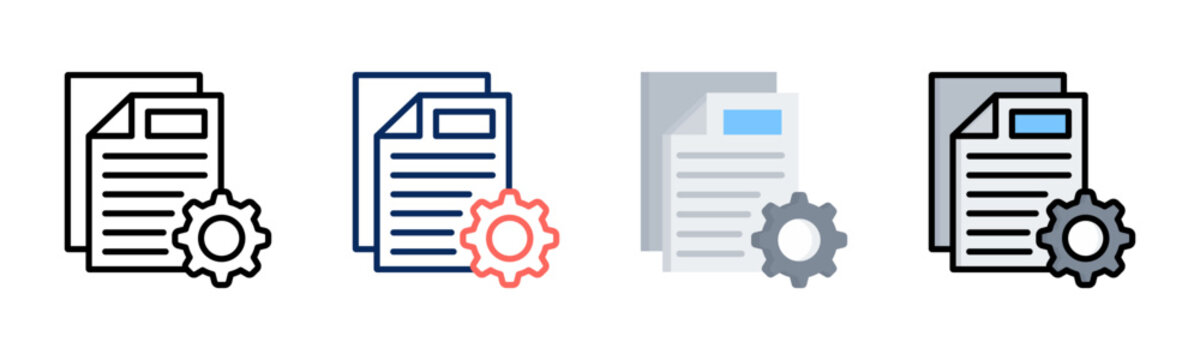 Documentation icon set multiple style collection