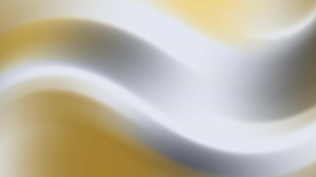 Abstract gradient gold background with smooth white wavy curves and elegant yellow tones