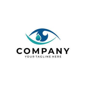 Eye Care and Vision Logo Design with Water Drop Symbol &ndash; Modern Optical and Healthcare Branding Template
