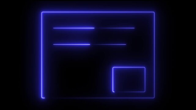Glowing blue rectangles on black background motion graphics video