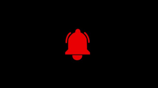 new notification bell icon animation on transparent, loop video
