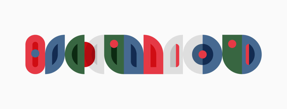 Colorful abstract shapes form word google. Circles, ovals overlap creating playful visual identity. Simple design, modern aesthetic.