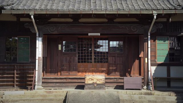 The Frontal View of Muryōju-ji Temple in Central Japan