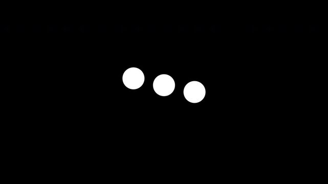 Animation loading 3 dots looping progress icon. point loading animation. loads the Dot icon animation. 4K video