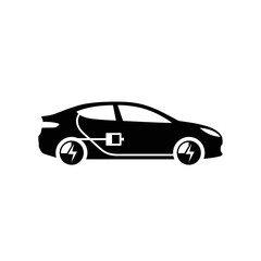 Fototapeta premium Electric Car Charging Icon Silhouette - Clean Energy Vehicle Illustration