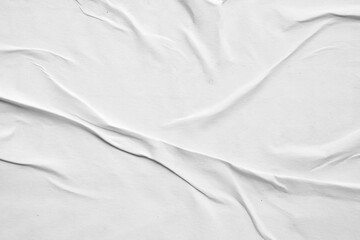 Obraz premium White Crumpled Glued Paper Texture Background for Poster Mockup