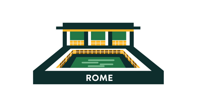 Pixelated illustration of ancient Rome stadium structure.