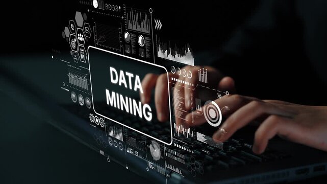 Modern Data Mining Process with Hands on Keyboard in Dark Environment Featuring Visual Graphs and Charts. Asymptotic smart data analytic.