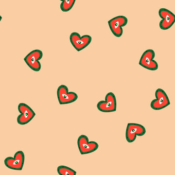 pattern sacred mexican heart cartoon. vintage tattoo, mexico fire, corazon flowers sacred mexican heart sign. seamless vector illustration