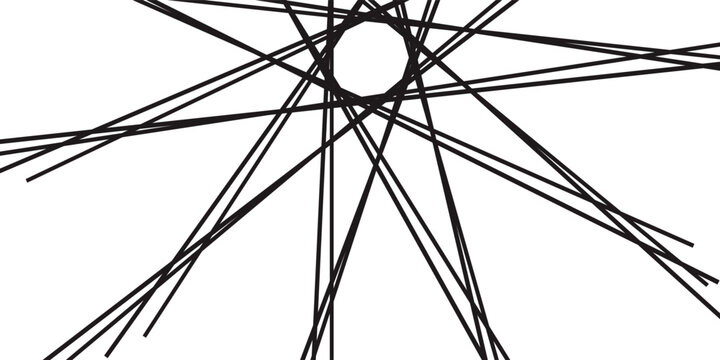 An abstract black ink splash creating a dynamic explosion effect, isolated on a clean white background, showcasing a burst of lines and textures.