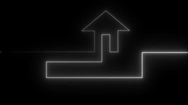 Home icon house sign glowing neon lights seamless loop.Neon line home icon. Neon line Cool linear animated.glowing neon home icon and black background.4k