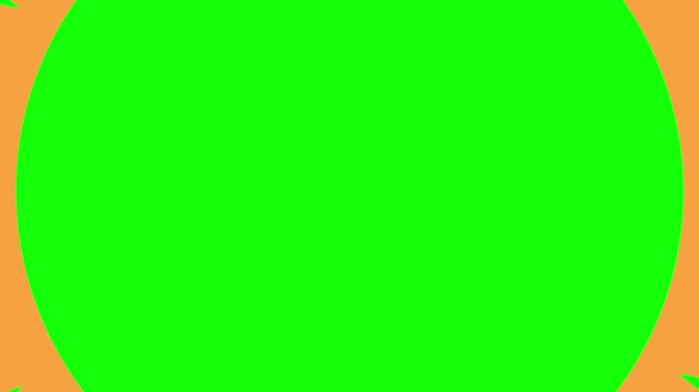 Summer sun transition overlay animated cartoon solar eclipse on chroma key green screen